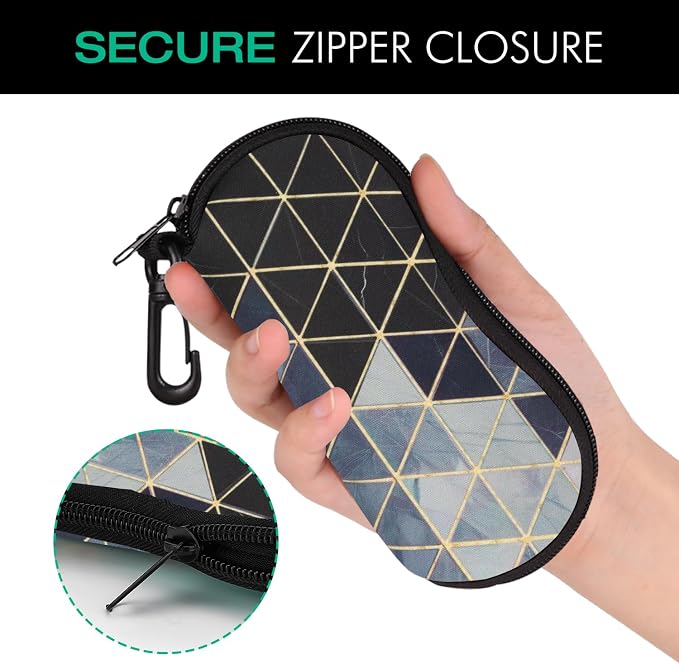 MoKo Sunglasses Soft Case Ultra Light Neoprene Zipper Eyeglass Case for Men Women - Image 5