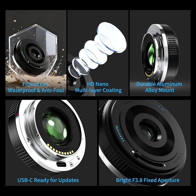 FE/E 24mm f3.8 Pancake Lens-AF Wide Angle Lens Compatible with Sony a7 IV/a7 III/ZV-E10/a7R V/a7C II/a7R IV/a7S III/a1/a9/a6500/a6600/a6700/a7 II/-Auto Focus Lens(FE/E Mount) - Image 7