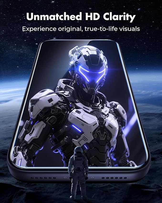 UNBREAKcable iPhone 17 Pro Max Screen Protector & Camera Lens Protector | Upgraded Dual-Tempered Glass with Military-Grade 9H Hardness, 3-Pack,HD Clarity, Anti-Fingerprint, Case Friendly, Fits 6.9'' - Image 4