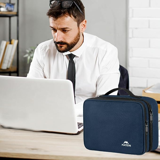 MATEIN Electronic Travel Organizer Case, Portable Travel Cord Organizer | Water Resistant, for Earphone, Power Bank, and Flash Drive, Universal Carry Case for Cables, Tech Gifts for Men, Navy Blue - Image 8