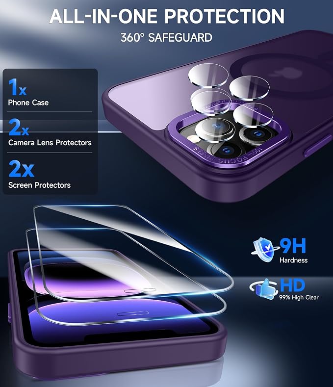LeYi for iPhone-11-Pro-Max Cases Purple with Screen Protector X2 + Camera Cover X2:[ MagSafe Compatible] Magnetic Military Grade Protective Phone Case for iPhone 11promax i Phone 11pro max, Purple - Image 5