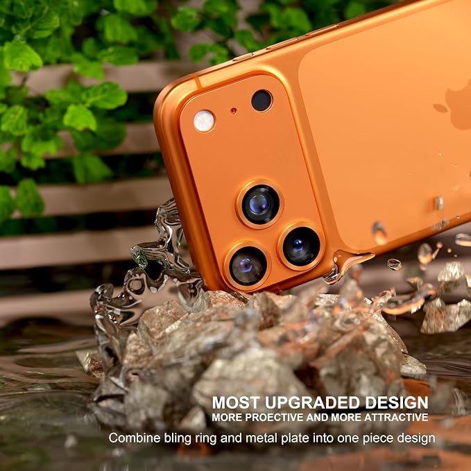 for iPhone 17 Pro Max Camera Lens Protector, Cosmic Orange | [Military Grade Shatterproof] [Strong Adsorption] [Case Friendly] Matte Metal Tempered Glass Camera Screen Cover Accessories - Image 2