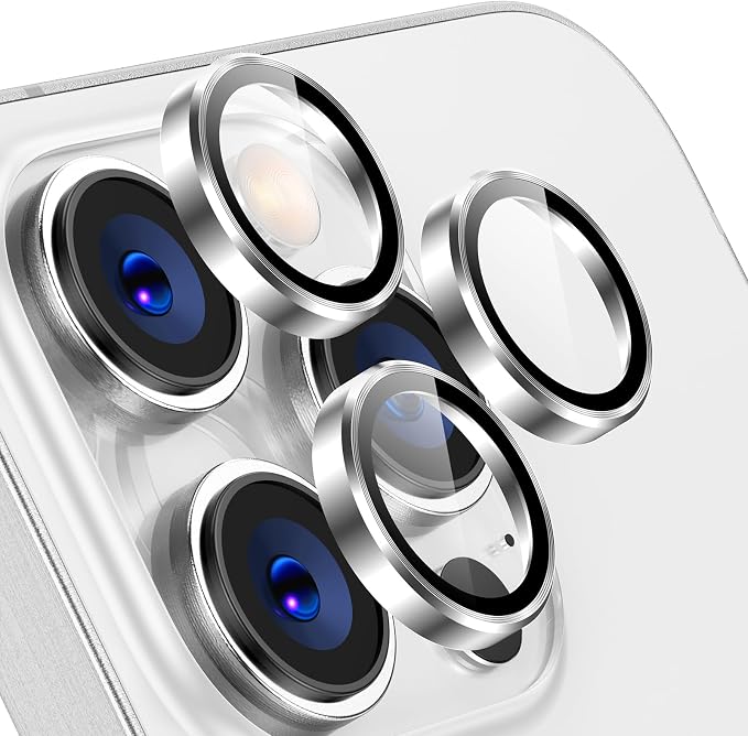 Tensea Camera Lens Protector for iPhone 16 Pro Max/16 Pro/15 Pro Max/15 Pro | Metal Aluminum Alloy Tempered Glass Cover Camera Screen Protector Accessories, Case Friendly by Tensea