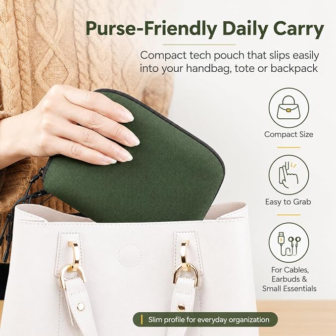 SIMTOP Electronics Travel Organizer, Compact Charger Case | Soft padded polyester helps protect cables, power banks, adapters and earbuds from light splashes and daily scratches - Image 7
