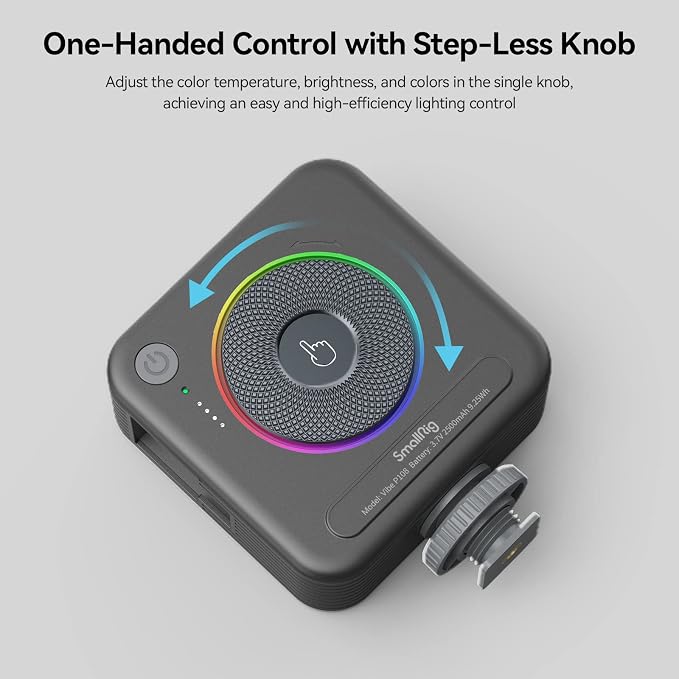 SmallRig P108 RGB Video Light,Portable LED Camera Lights 360° Full Color Photography Lighting w 3 Cold Shoe, 2500mAh Rechargeable On-Camera Video Light Panel 2700K - 6500K for YouTube, Vlogging | 360 Full Color, 2700K - 6500K, with 3 Cold Shoes, 2500mA... - Image 7