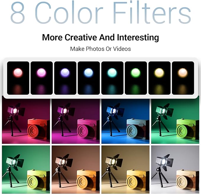 SmallRig RM01 Mini LED Video Lighting Kit, Lume Cube Portable Camera Light | Dimmable 5600K CRI95, Waterproof, with 8 Color Filters, Barndoor, Diffuser, for Action Cam, Macro Photography, Stop Motion - Image 3