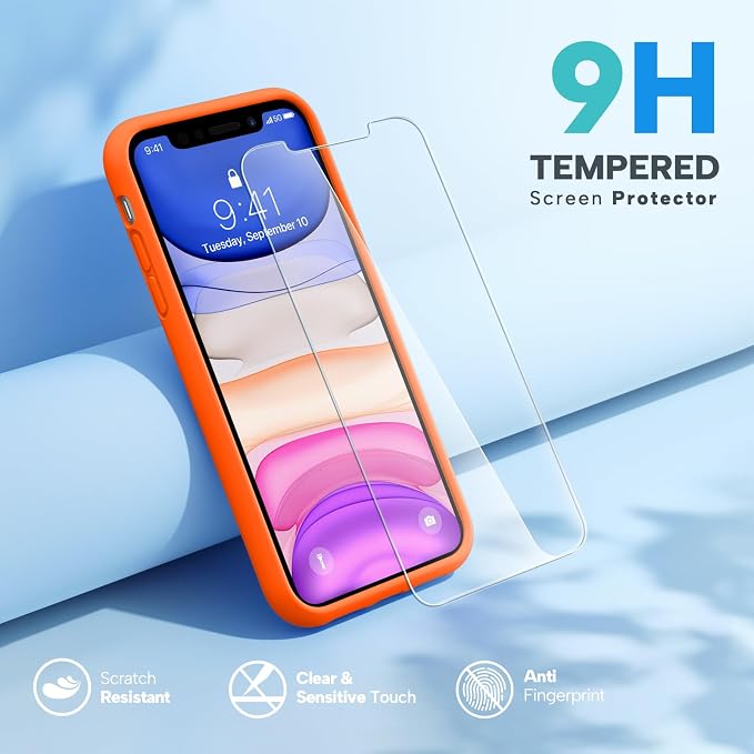 Miracase Silicone for iPhone 11 Phone Case, Amber Orange | Soft Anti-Scratch Microfiber Lining, Premium Silicone Cover Shockproof Drop Protection Phone Case for 11 - Image 5