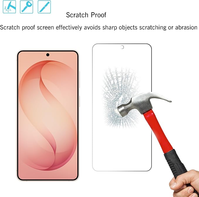 Ailun 3 Pack Screen Protector + 2 Pack Camera Lens Protector for Galaxy S26 | Tempered Glass, Fingerprint Unlock Compatible, 0.25mm Anti-Scratch, Case Friendly, Not For S26 Plus/S26 Ultra - Image 3
