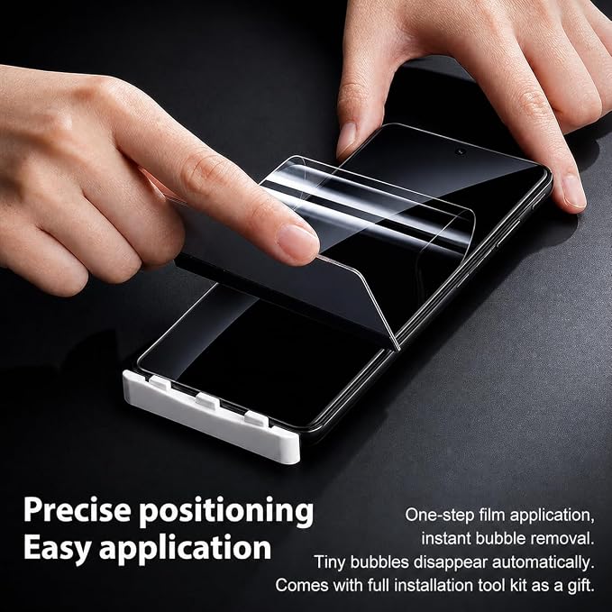 2 Pack for Samsung Galaxy Z Flip 5 Screen Protector [Not Glass] | 2 Pack Front Tempered Glass With Installation Frame,Support Fingerprint Unlock, Touch Sensitive, Anti-Scratch, Case Friendly - Image 6