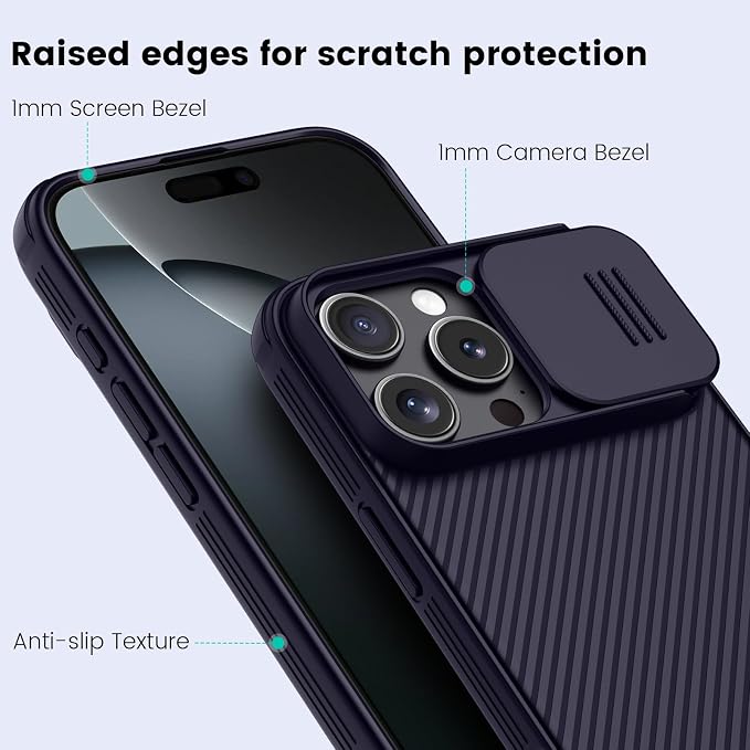 Nillkin Magnetic for iPhone 16 Pro Max Case, Upgraded Slide Camera Protection, Compatible with Magsafe, Slim Shockproof Protective Phone Case for 16 Pro Max 6.9 inch, Dark Pueple - Image 7