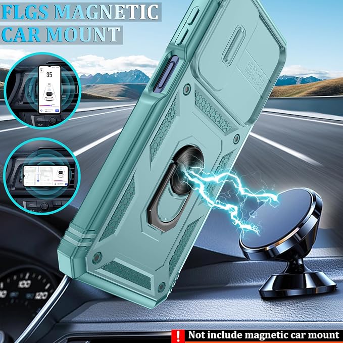 Gritup for Samsung Galaxy A17/A16-5G Case: Samsung A17 5G Case with 2*Screen Protector, Magnetic Stand & Slide Camera Cover, Shock Proof Military-Grade para Galaxy A16 /A 17 5G Phone Case, Green - Image 6