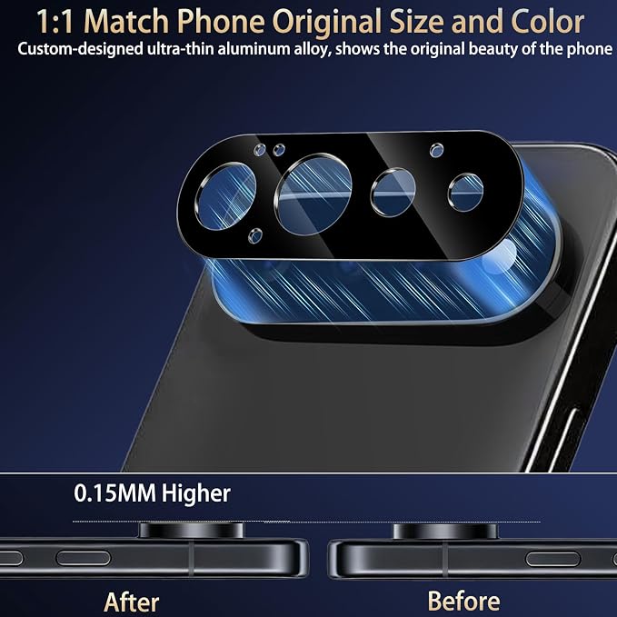 SiHPuoy 4pcs Camera Lens Protector for Google Pixel Pro Tempered Glass 11FT | 9H+ Hardness, Military Grade Shatterproof, Anti-Scratch, Case Friendly, HD Camera Cover, Does not Affect Night Shots - Image 5