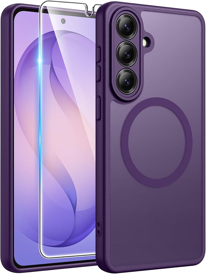 FNTCASE for Samsung Galaxy S26 Plus Case, Fit for Magsafe, Screen Protector | Full Camera Protection, Translucent Matte, 14FT Military Grade Drop Proof, Shockproof Protective Phone Cover, Purple by FNTCASE