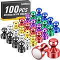 FINDMAG Fridge Magnets, Refrigerator Magnets, 100 Pack, Colorful | Magnetic Push Pins for Office, Kitchen, Whiteboard and Classroom, Photos Display, Accessories Decorative, Reusable Design by FINDMAG