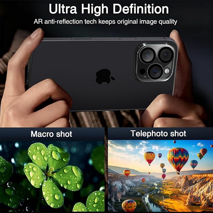 Wiaocit Camera Lens Protector for iPhone 16 Pro/iPhone 16 Pro Max | 3 Pack, 9H Tempered Glass , Ultra HD, Anti-Scratch, Case Friendly - Image 4