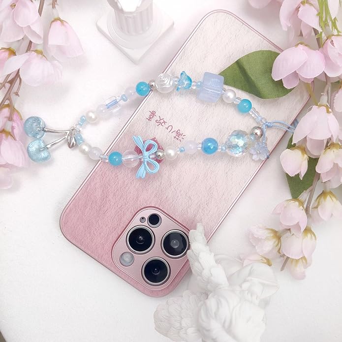 cioatu Phone Charms Cute Cherry Butterfly Cell Phone Lanyard Strap Wrist Strap for Bag Airpods Camera Pendants Decor - Image 5