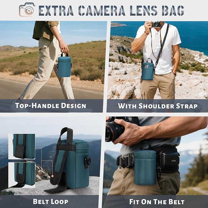 RAINSMORE Camera Backpack Hard Shell for DSLR/SLR Waterproof Camera Bag with Laptop Compartment 15.6 Inch Professional Camera Case with Rain Cover Photography Backpack Bag with Camera Lens Case Green - Image 6
