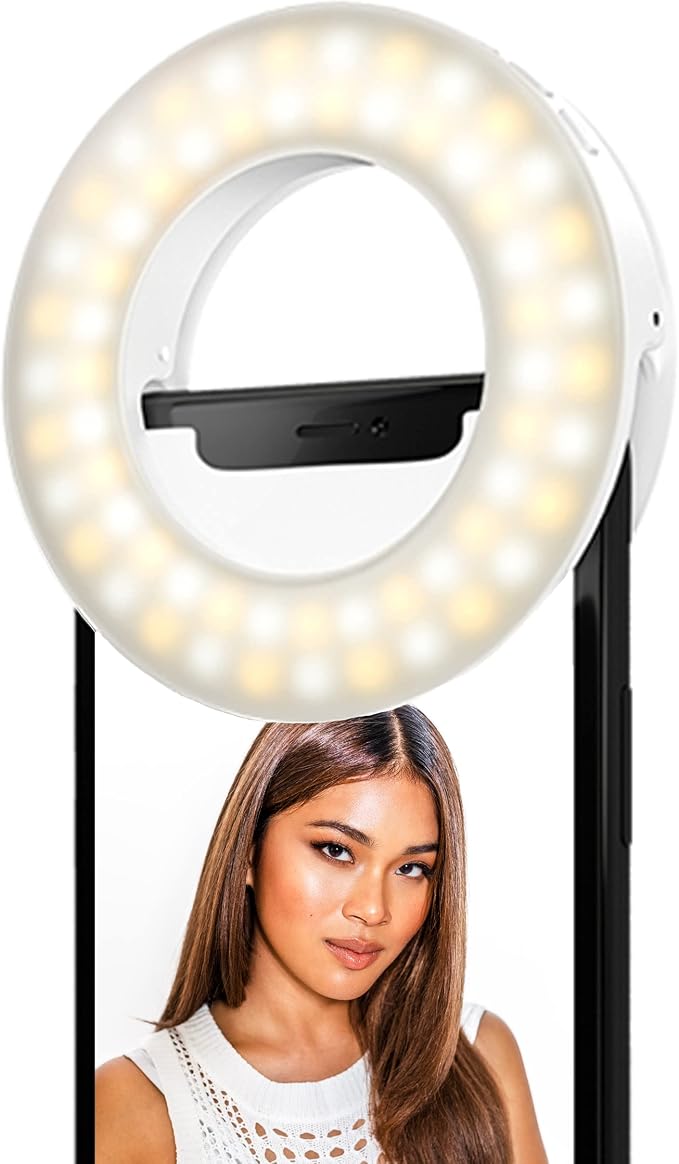 Selfie One - Ring Light for Phone, iPhone, Android or Laptop | 3 Adjustable Light Modes | Rechargeable Batteries | Clip On Design | Perfect for Beauty, Influencers, Creators - Image 8