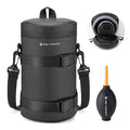 K&F CONCEPT Camera Lens Case, 3-Way Carry Pouch for Lens with Air Blower | For Lens Below 4.5" x 8.6" (D x H), 10mm Padding, Shockproof, Waterproof Zipper Lens Bag for DSLR SLR Cameras by KFCONCEPT
