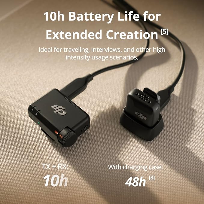 DJI Mic Mini (2 TX + 1 RX), Ultralight, Detail-Rich Audio | Noise Cancelling, Automatic Limiting, Wireless Microphone for Camera/iPhone/Android, Vlog, Streaming, 400m Transmission - Image 4