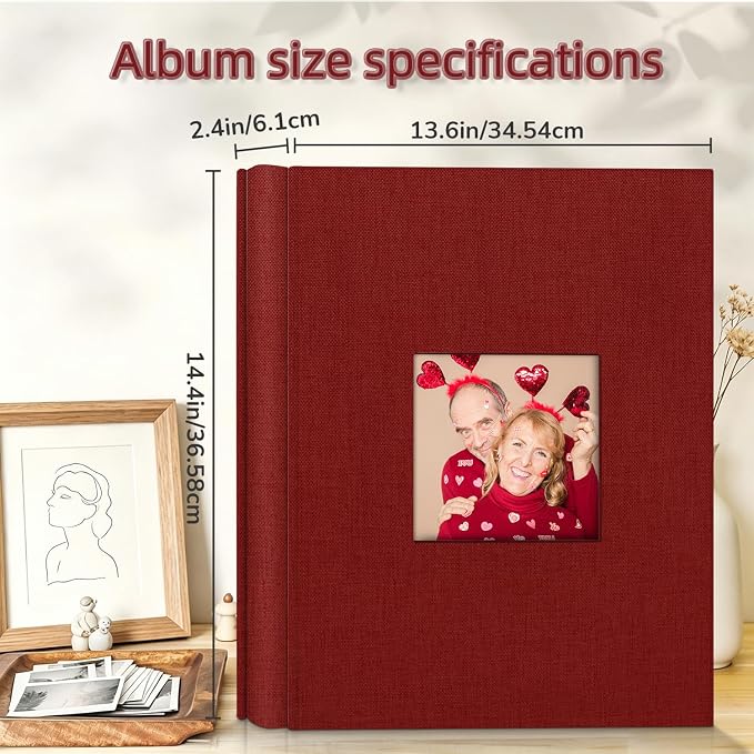 Popotop Photo Album 4x6-600 Photos Photo Books with 600 Horizontal and Vertical Pockets,Linen Cover Albums for Family Wedding Anniversary Baby Vacation Pictures - Image 4