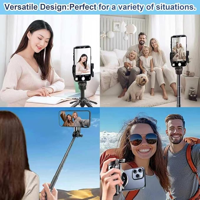 6-in-1 Magnetic Mini 20.5'' Selfie Stick for iPhone with LED Light. Can Converts into Mini Tripod/Phone Camera Grip/Handheld Stabilizer/Phone Stand. Selfie Stick with Rechargable Remote - Image 6