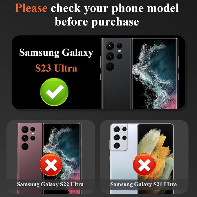 YWXTW 3 Pack for Samsung Galaxy S23 Ultra Camera Lens Protector, 9H Tempered Glass S23 Ultra Camera Cover, Anti Scratch, Case Friendly - Image 2