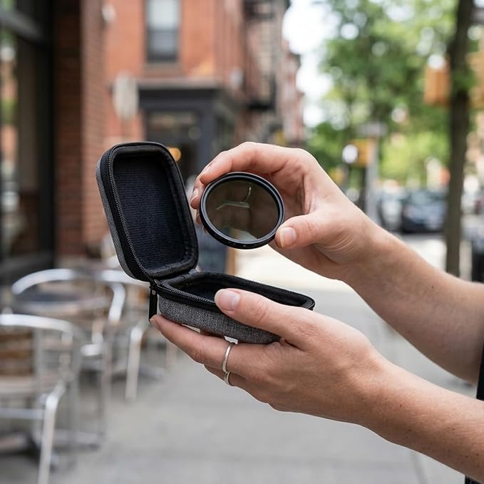 Anti-Glare Magnetic Phone Filter, 52mm Polarizing Lens for Smartphone Photography, Reduces Reflections Enhances Colors, Complete Kit with Test Card Cleaning Cloth Magnetic Rings and Storage Bag - Image 7