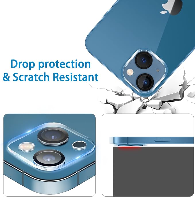 Dengduoduo 3 Pack Tempered Glass Camera Lens Protector for iPhone 13 6.1" & iPhone 13 Mini 5.4", Ultra HD, 9H Hardness, Anti-Scratch, Case Friendly, Easy to Install [No Affect on Night Shots] - Image 5