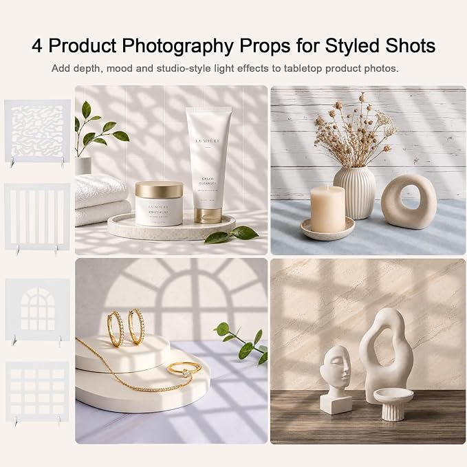 Product Photography Backdrops Kit, 16.5 x 11.7 inch, 22 Designs | 11 Double-Sided Photo Backdrops with 4 shadow props for food photography, jewelry, handmade products and UGC content. - Image 5