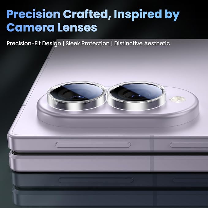 Uyiton for Samsung Galaxy Z Fold 8 Camera Lens Protector - Transparent | Military-Grade Sapphire Glass Rear Camera Screen Cover - Strong Adsorption Ultra HD Clear Lens Protector - Image 3