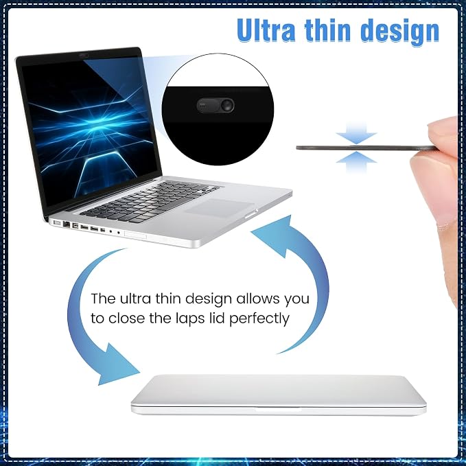 Laptop Camera Cover Slide,3 Large+3 Small Ultra Thin Webcam Cover Blocker | Web cam cover for Laptop,Computer,Tablet,Apple Devices and Tesla Model 3/Y Interior Cabin Camera, Protect Your Web Privacy - Image 5