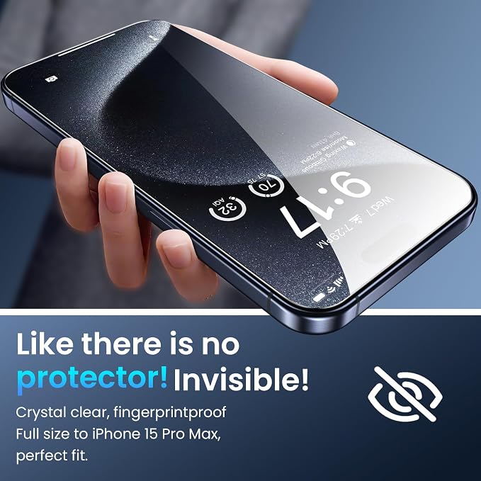 Fotbor [3+3 Pack for iPhone 15 Pro Max Screen Protector with Camera Lens Protector, Tempered Glass Shatterproof Easy Installation Frame, HD Clear Full Coverage iPhone 15 Pro Max Accessories 6.7 Inch - Image 8