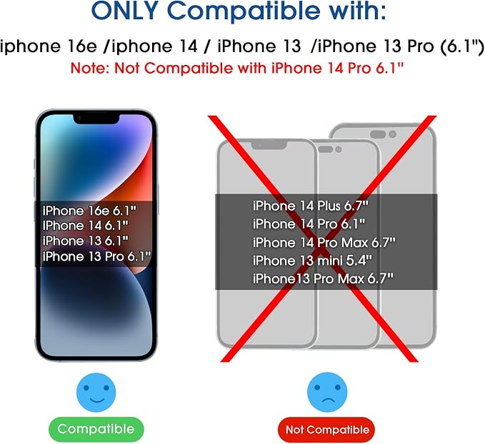 amFiIm OneTouch for iPhone 13/13 Pro/17e/16e/14 Screen Protector 6.1" | Tempered Glass Auto-Alignment 30s Install, Bubble Free, Scratch & Drop Protection, HD Clear[2 Pack] (13/14/16e/17e-6.1'') - Image 2