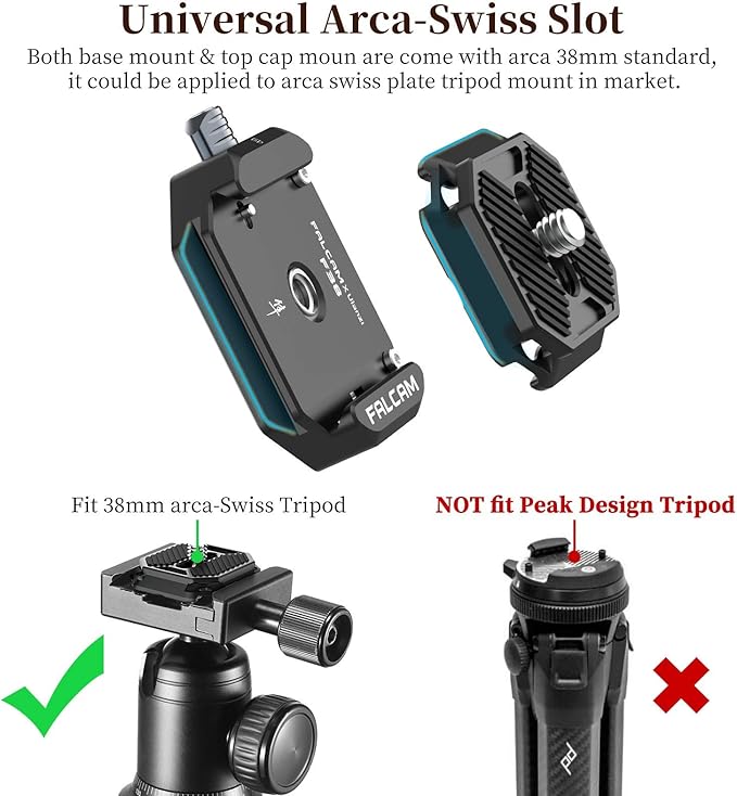 ULANZI F38 Camera Quick Release Plate with 1/4" to 3/8" Screw Thread | Quick Release System Plate Camera Tripod Mount Adapter for Sony Canon Monopod DSLR Stabilizer Slider Switch Between Stablizer - Image 4