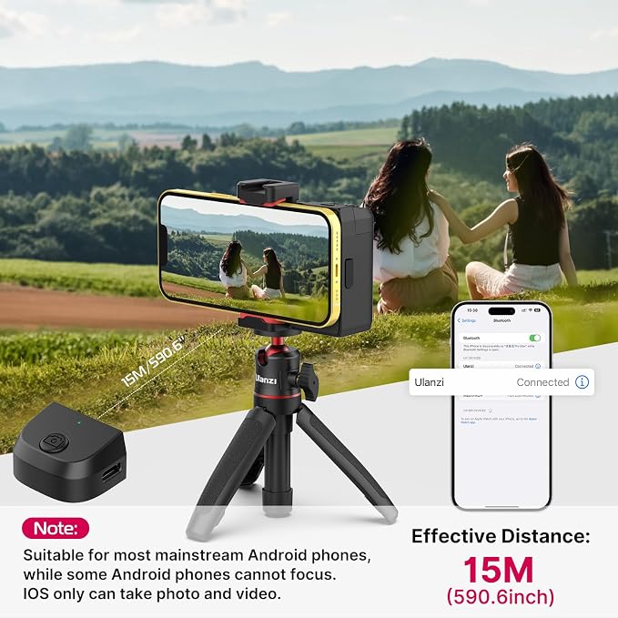 CG-02 Phone Grip Holder for Smartphone Camera Grip with Remote Shutter | Grip Handheld Tripod Mount Fill Light Handheld Photography Accessories Compatible with iPhone 17 16 15 14 13 12 Pro Max etc - Image 6