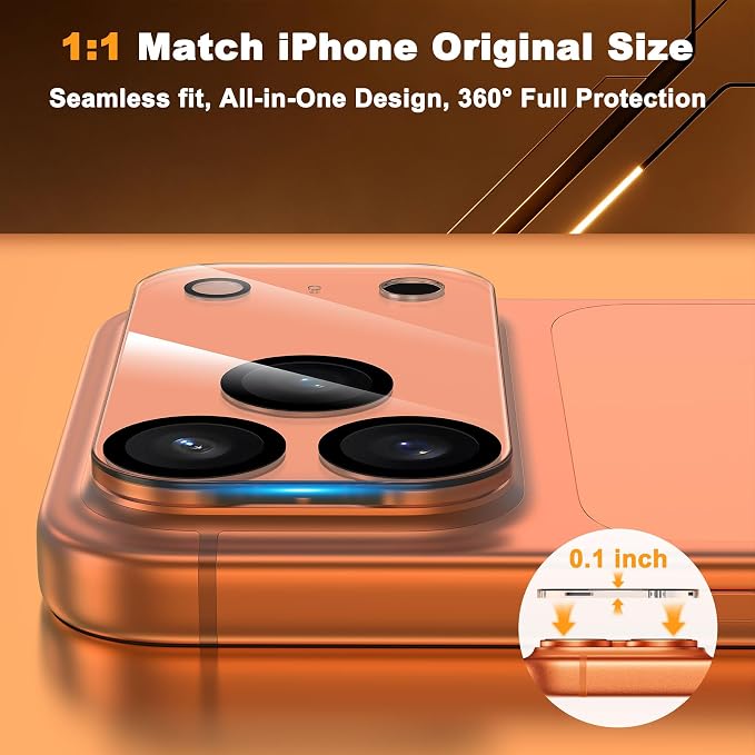 YWXTW 4 Pack Camera Lens Protector Compatible with iPhone 17 Pro Max (6.9 Inch), Full Coverage Tempered Glass Camera Lens Cover, [Night Shooting Mode] 0 Bubbles Case Friendly, High Definition - Image 2