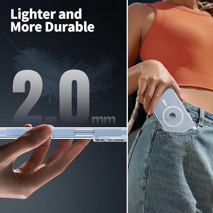 for iPhone Air Case Clear,Magnetic iPhone Air Case with Screen Protector & Camera Protector [Compatible with MagSafe], Shockproof TPU Cover for iPhone 17 Air Phone Cases-Transparent - Image 6