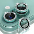 Choiche for iPhone 16/16 Plus Camera Lens Protector Bling, Diamond-Teal | Ultra HD, 9H Tempered Glass Camera Cover Screen Protector Metal Individual Ring Decoration Accessories, 2-Lens, 6.1/6.7-inch by Choiche