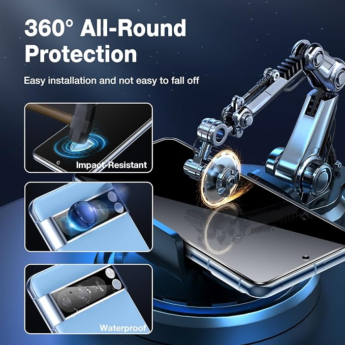 LK 2+2 Pack for Google Pixel 8 Pro Screen Protector+Camera Lens Protector | Fit Lens Cutouts Ports, Support Fingerprint Unlock, Bubble-Free, with Easy Installation Tool - Image 5