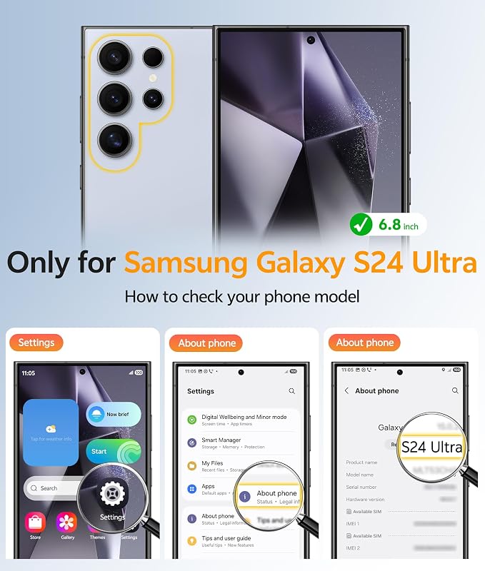 FNTCASE for Samsung Galaxy S24 Ultra Case Clear, Fit for Magsafe | Screen Protector, Anti Yellowing Magnetic Back, 14FT Military Grade Drop Protection, Shockproof Protective Phone Cover - Image 2