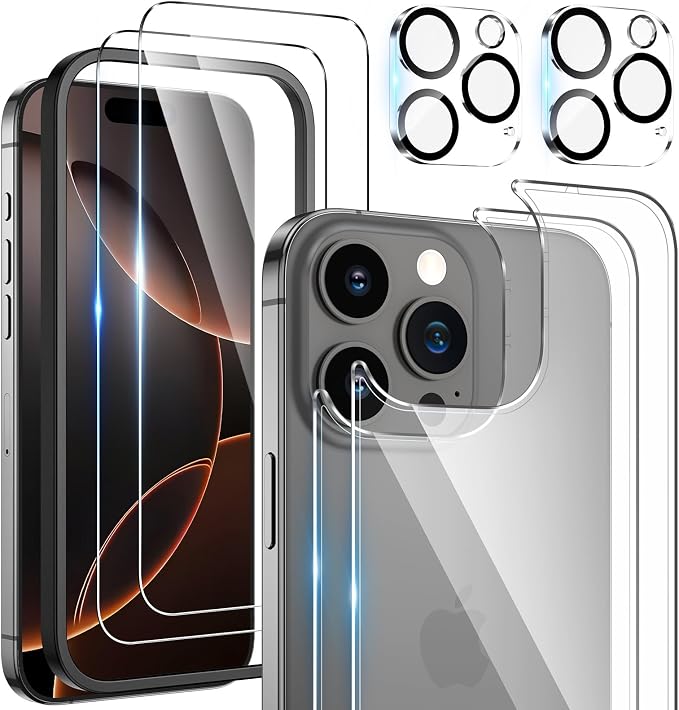 Maxdara [6 in 1 for iPhone 16 Pro Screen Protector (6.3 inches) | iPhone 16 Pro Back Screen Protector and Front Screen Protector with Camera Protector by Maxdara