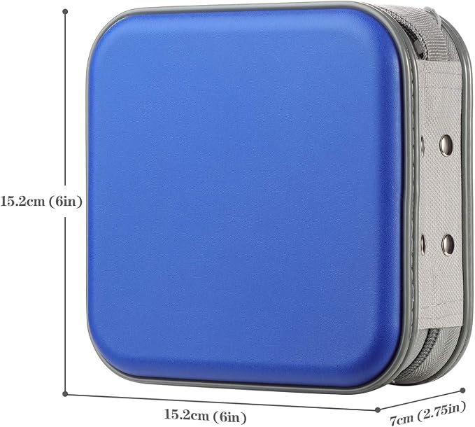 alavisxf xx CD Case, 48 Capacity Hard Plastic Zipper Disc Wallet for Car | Portable Hand Strap, Zipper Closure, Anti-Slip Scratch-Resistant Sleeves, DVD Storage Organizer, for Home Office Travel - Image 4