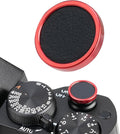 FocusFoto 2-Pack Camera Shutter Button PU Leather Soft Shutter Release Button Fits for Fuji X-M5 X-T50 X100VI X-T5 X-T4 X-T3 X-T30 II X-E3, for Nikon ZF DF, for Leica M10 M9 M8 M7 (Red with Black) by FocusFoto