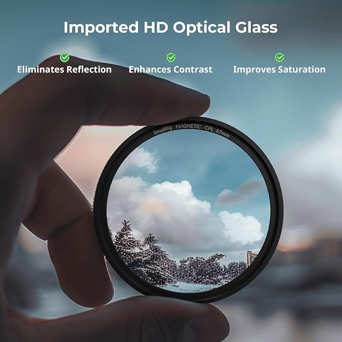 SmallRig 67mm Magnetic Circular Polarizers Filter + 67mm Threaded Filter Ring, HD Optical Glass 28 Layer Multi Nano Coated Circular Polarizing Filter Magnetic CPL Waterproof Scratch Resistant - 4582 - Image 6