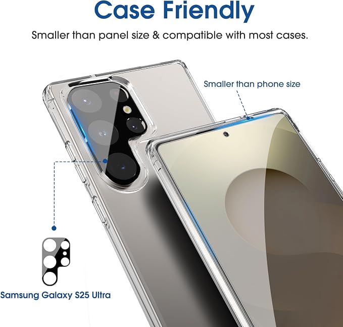 amFilm OneTouch for Samsung Galaxy S25 Ultra Screen Protector TemperedGlass | Auto-Alignment, 30s Install, Bubble Free, Scratch & Drop Protection, HD Clear, Camera Lens Protector, 2+2 Pack (S25U-6.9'') - Image 6