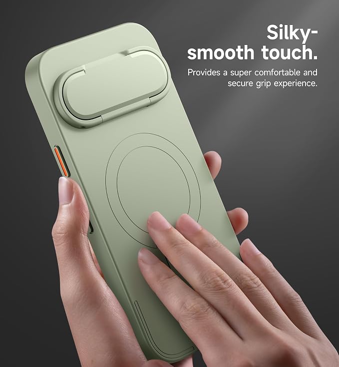 SURITCH for Google Pixel 9/9 Pro Phone Case, Compatible with MagSafe, Protective Cover with Camera Cover & Adjustable Metal Kickstand for Pixel 9/9 Pro -Sage Green - Image 5