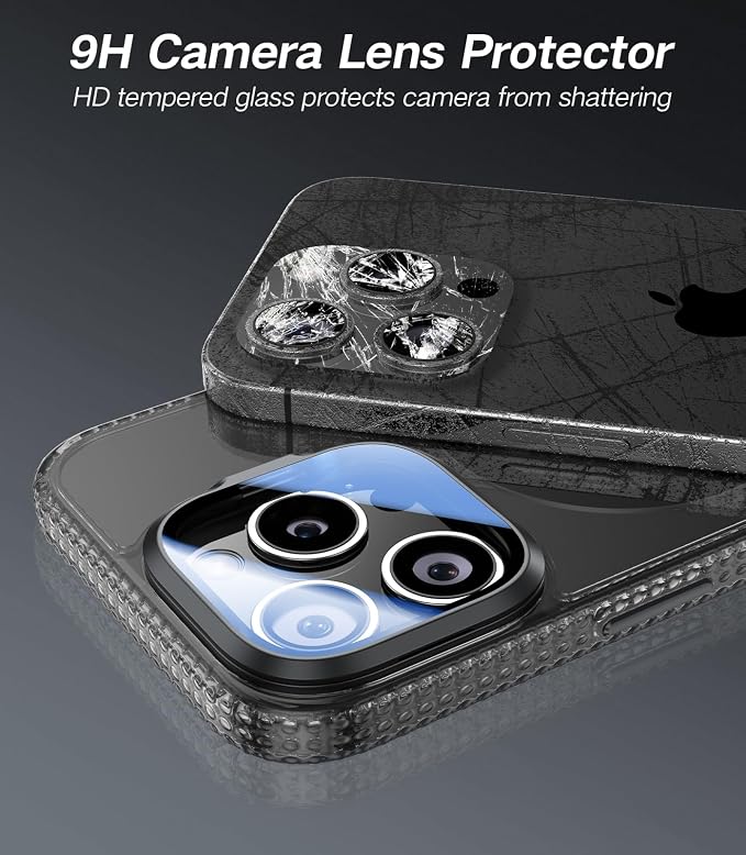 VOFATA [Upgraded] for iPhone 15 Pro Case with Camera Cover Stand [Fit for MagSafe][9H Camera Lens Protector] Mil-Grade Protection Transparent Magnetic iPhone 15 Pro Phone Case, Clear Black - Image 2