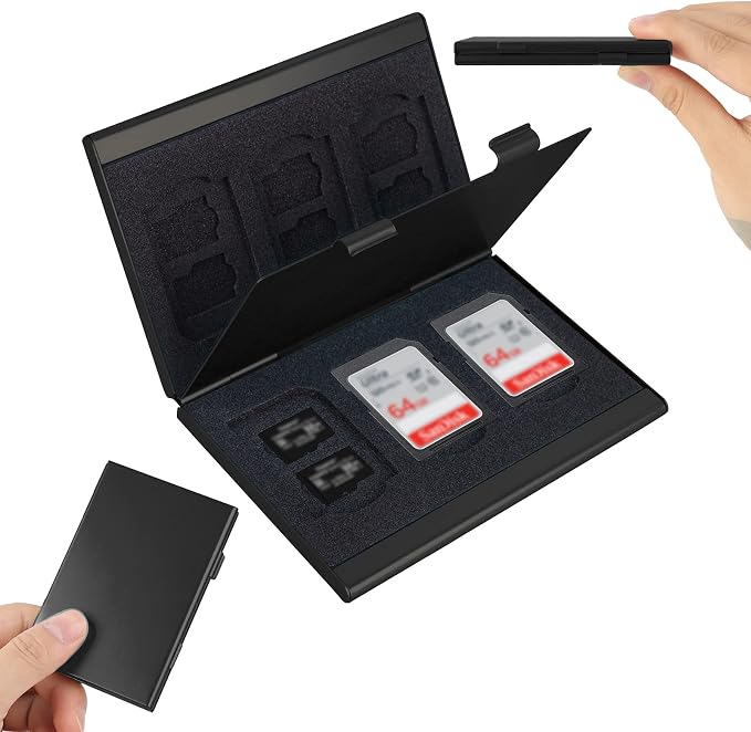 SD Card Holder, SD Card Case,LAVILI CF Memory Card Holder Case Aluminum | Alloy Hard Shell, Double-Layer Capacity for 6SD Cards and 12 TF Cards - Image 7