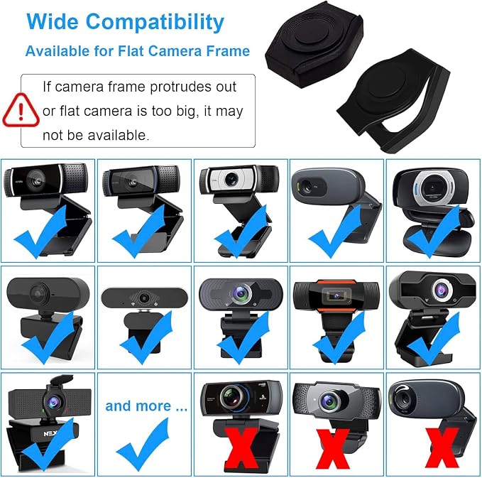 JCWINY Webcam Cover, 2 Pack Desktop Computer External Webcam Lens Covers Shutter Cap Hood, Streaming Web Camera Privacy Cover Clip Compatible with Logitech HD Pro Web Cam C270/C615/C920/C930e/C922X - Image 5